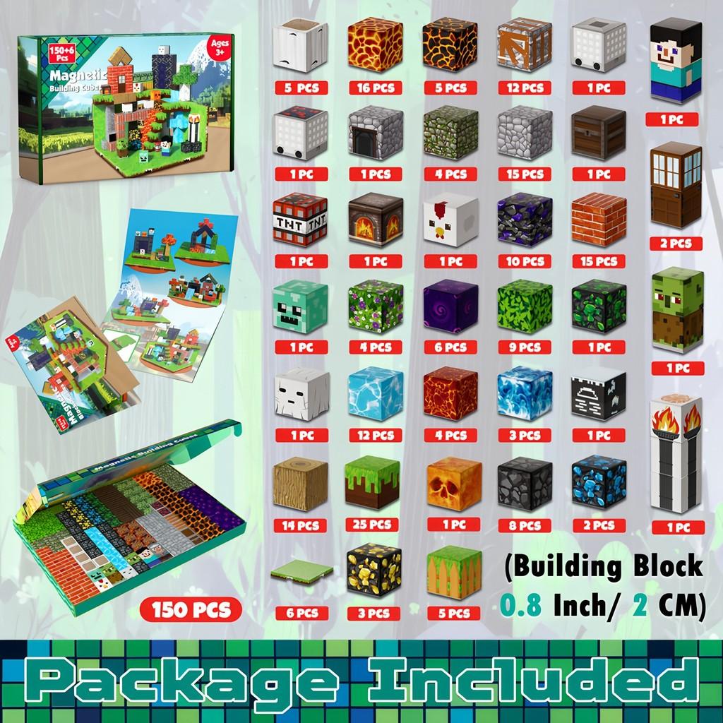 Vehicle Mining Minecraft Adventure Valley Farm Assembly Magnetic Block Set Cube