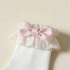 White Women Socks Lolita Bowknot Socks Japanese Short Crew Socks  Spring Summer