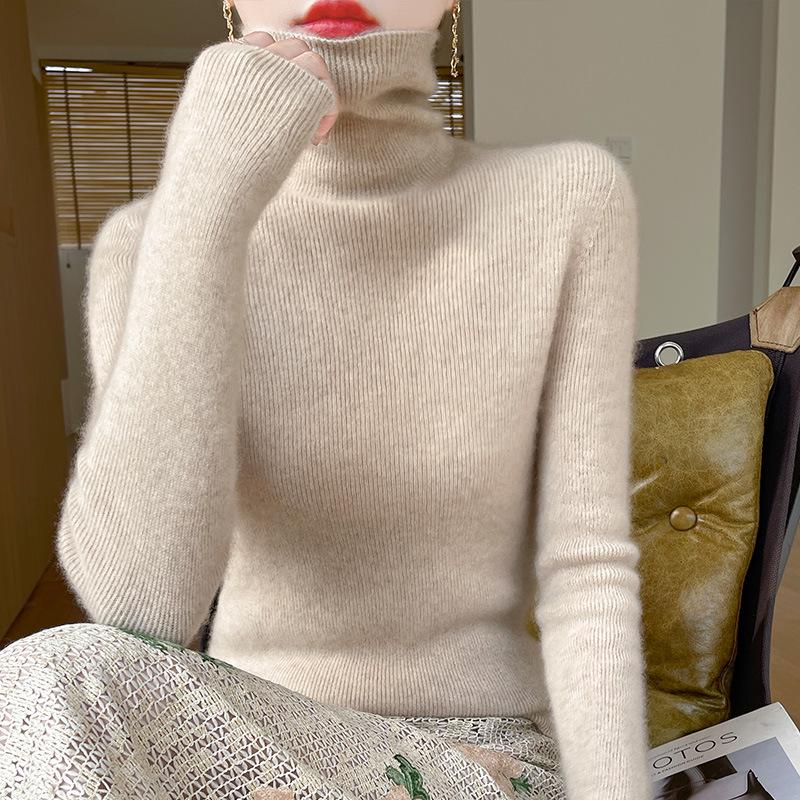 Women's Turtleneck Slim Fit Pullover Knit Sweater, Long Sleeve, Autumn/Winter Collection