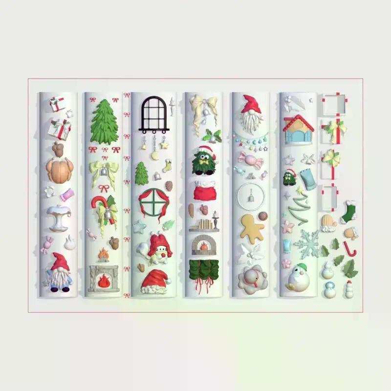 3D Silicone Nail Mold Cartoon Christmas Flower Butterfly Nails Templates DIY Nail Art Decor Manicure Template For Nail Charms