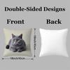 1pc Throw Pillow Covers, Gray Cat Pattern Short Plush Pillowcase, Perfect for Patio Furniture Cushions, Office Decor, Living Room Decor