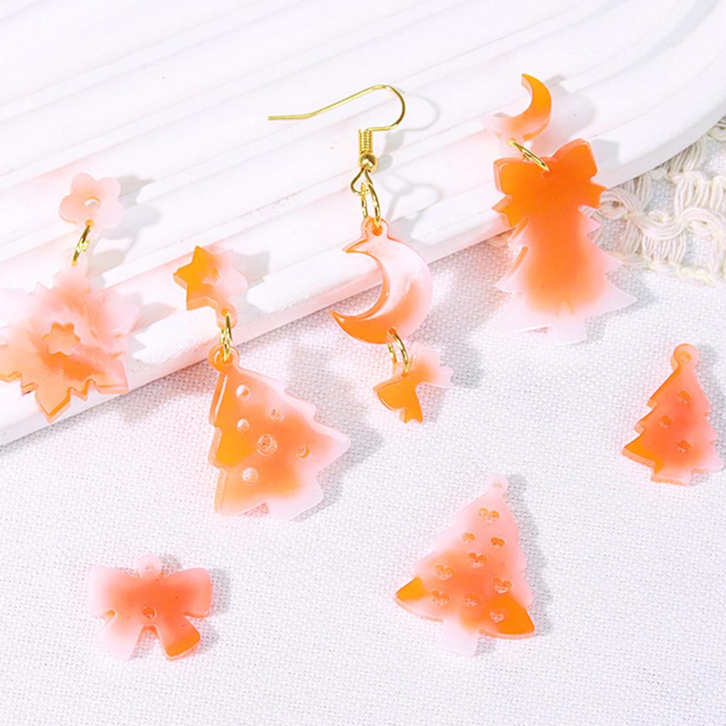 Reusable Silicone Christmas Tree Snowman Bells Earring Mould for Handmade Resin Clay Earrings and Craft