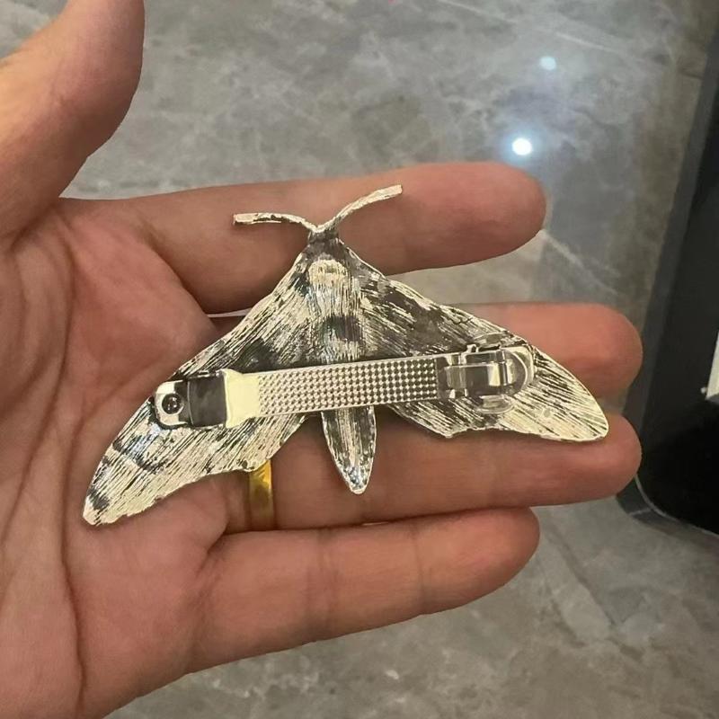 Alloy Hair Clip Moth Decor Gothic Vintage Hair Pin 3.31×1.89in for Halloween Party Costume Accessories