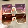 Luxury Brand Designer Square Oversized Sunglasses Women For Female Fashion Vintage Punk Sun Glasses Rivet Elegant Pink Shades