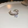 18K Gold Plated Pearl & Diamond Open Ring: High-End Fashion Jewelry for Women