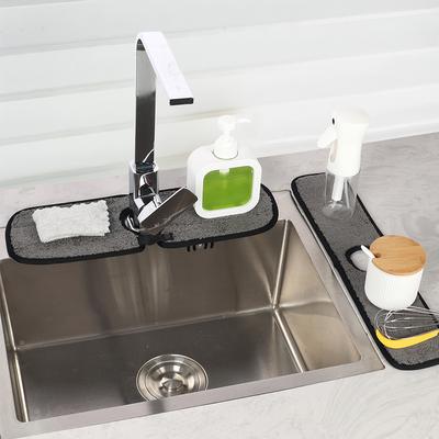 Faucet Absorbent Mat Sink Splash Guard for Kitchen Bathroom Countertop Protector Microfiber Faucet Splash Catcher