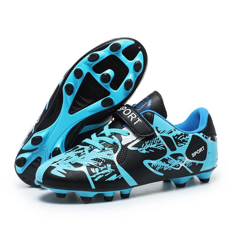 New 218 children's Velcro football shoes men's TF broken nails primary school girls' adolescents AG long nails big children's shoes