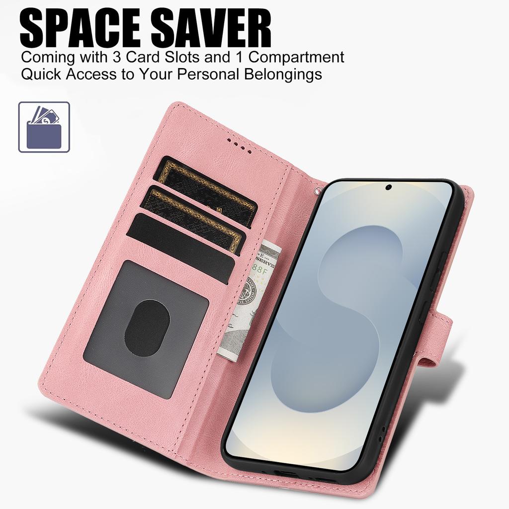 For Samsung Galaxy S25 Edge Case PU Leather Phone Cover with Wallet Stand