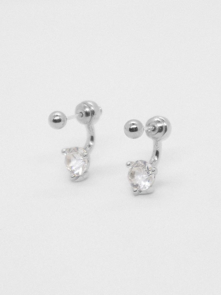 Oudstudio Crystal Two-Way Earrings_Silver