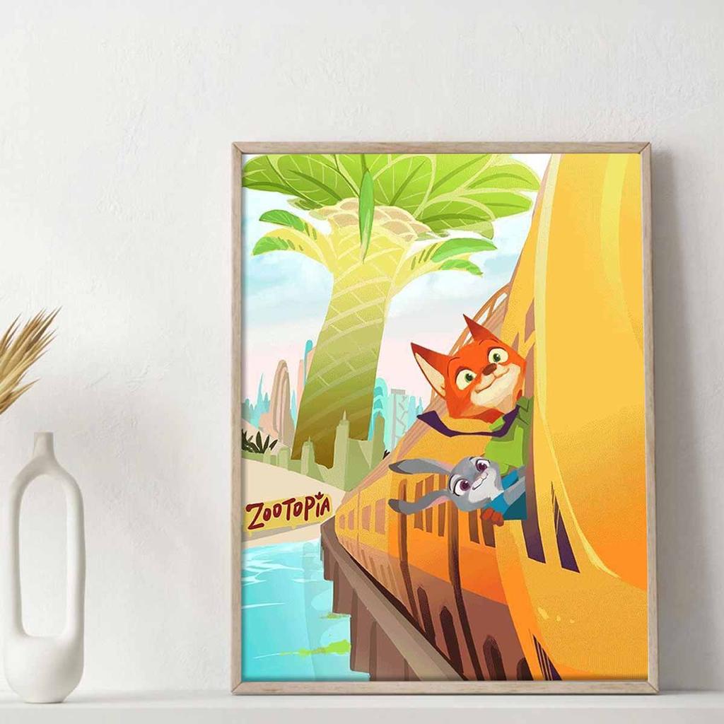 DIY Diamond Painting The Fox and The Rabbit Cross Stitch Kit Mosaic Art Diamond Painting Full Circle Diamond Home Decoration