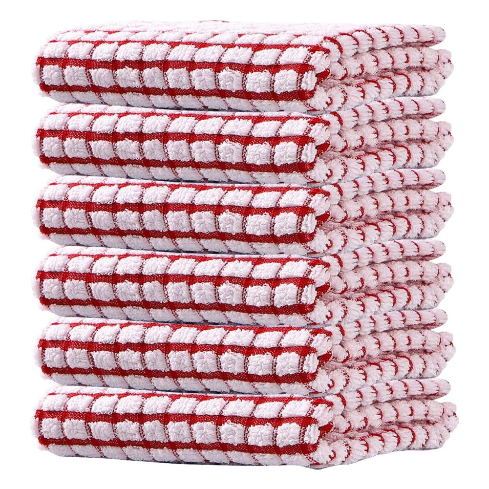 Absorbent Hand Towels Quick Drying Kitchen Dishcloths Set Checkered Decorative Towels for Kitchen Drying