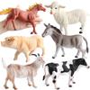 Cross-Border Animal Toy Set: Sheep, Cow, Horse, Donkey, Goat, Poultry Plastic Models