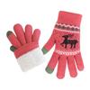 1 Pair Knitted Reindeer Full Finger Gloves Men Women Touch Screen Winter Warm Thick Fleece Gloves Outdoor Cycling Cold Weather Thermal Gloves