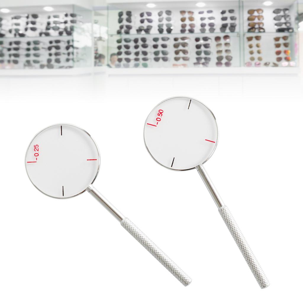 Diopters Optical Instruments Diopters Kit 0.25/0.50 Round Optical Cross Cylinder Lens Tool Set 2-Piece Metal Alloy Made