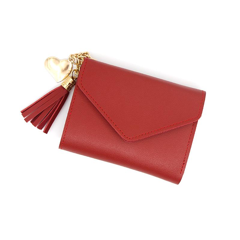 Trendy Women's Short Tassel Clutch with Card Holder & Coin Purse