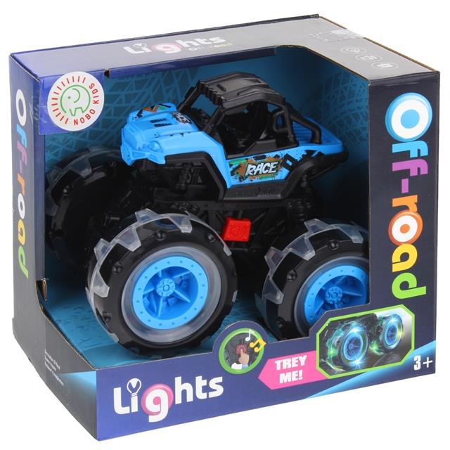 Monster Truck Off-Road Car Jeep Auto Off Road Sound Light Blue
