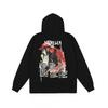 Mens Oversized Hoodie With Embroidered Skull Spine Design Streetwear Casual Pullover Cotton Blend Loose Fit
