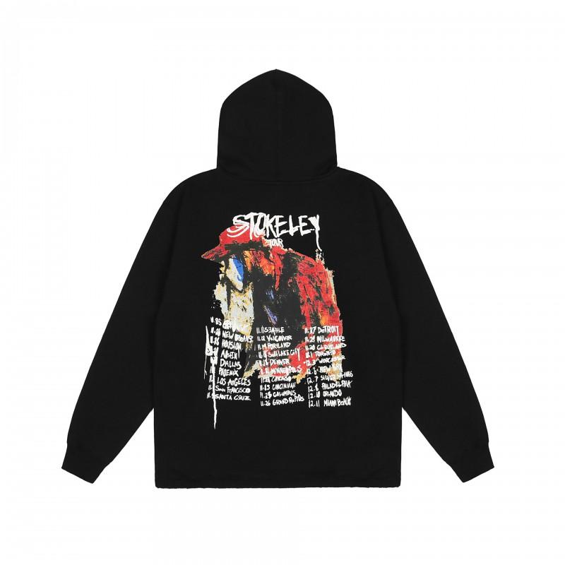 Mens Oversized Hoodie With Embroidered Skull Spine Design Streetwear Casual Pullover Cotton Blend Loose Fit
