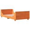 VidaXL Bed Frame with Headboard Wax Brown 75x190 Cm Pine Wood, Bedroom Furniture, Slatted Base, Wooden Bed, Bed, Bed 850793