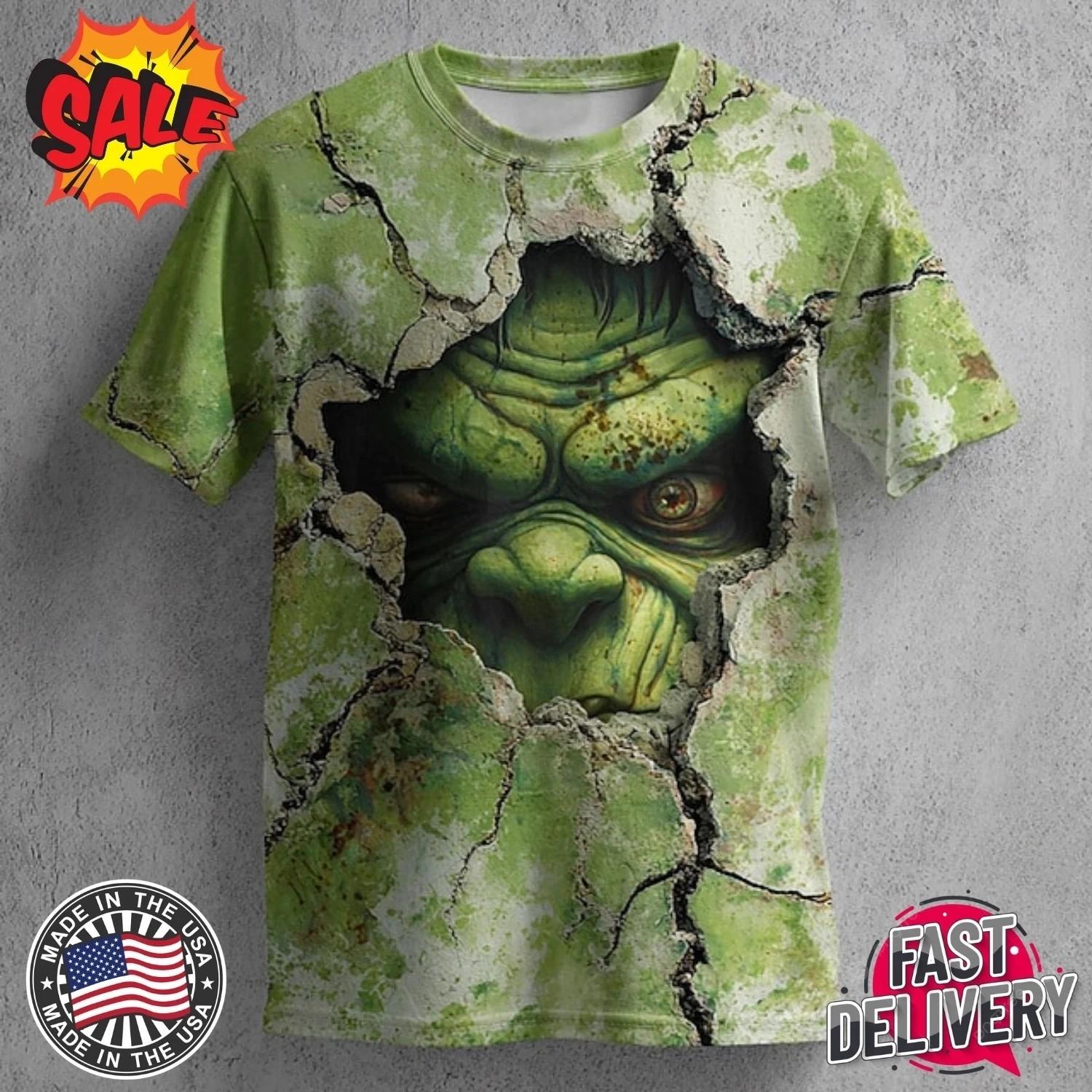 Halloween Men_s Optical Illusion Zombies 3D Horror Party Street 3D T-Shirt S