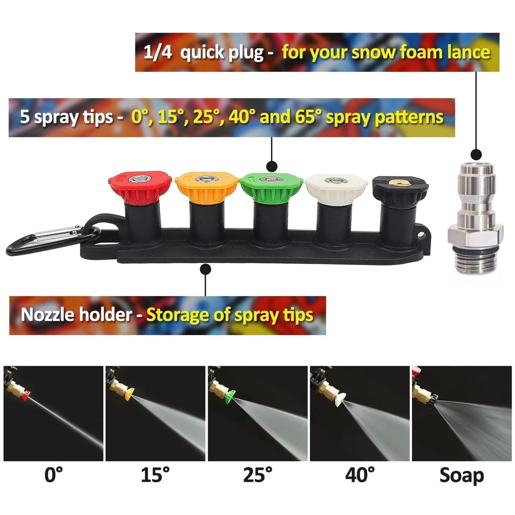 High Pressure Street-art-themed Washer Water Gun for Car Cleaning Hose Connector For Karcher Nilfisk Lavor Bosch
