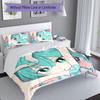 Set Biancheria da Letto con Fantasia Hatsune Miku 3 Pezzi Set Copripiumino include Copripiumino & Federe, Decorazione Camera da Letto Perfetta per Tutte le Stagioni & Regalo