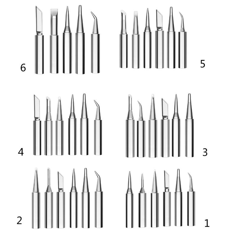 Soldering Bits Alloy Plating Tip Set Suitable for 936 Welding Iron Head Tip