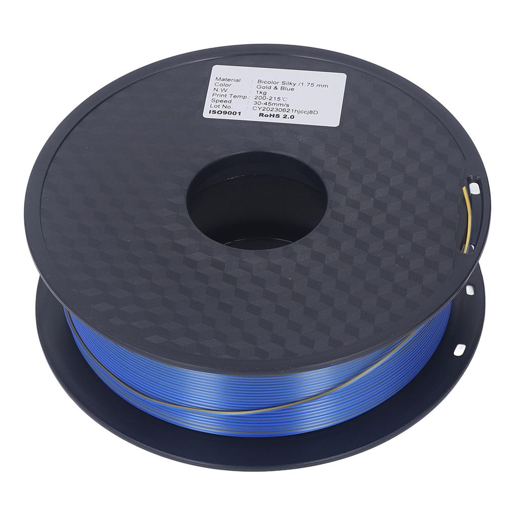 1.75mm PLA Filament Gold Blue Dual Colors Silk Filament 3D Printing Consumable 30?45mms Speed