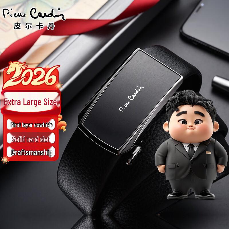 Pierre Cardin Men s Top-Grain Leather Automatic Buckle Belt 135cm