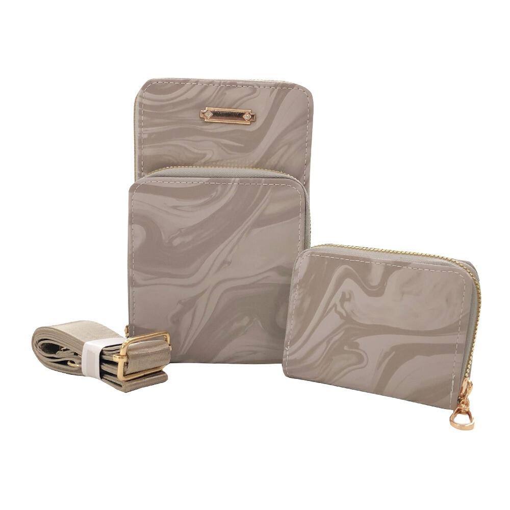 

Жіноча мобільна сумка-слінг RSINC з 2 відділеннями, 3 кишенями та 4 слотами для карток, колір Fossil Grey, B0DVT576VL