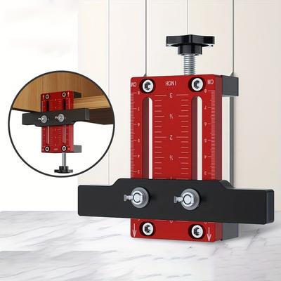 Aluminum Cabinet Door Positioning Jig, Precision Measurement Drilling Tool, Manual Tool Kit for Home Renovation, Metal & Aluminum Material