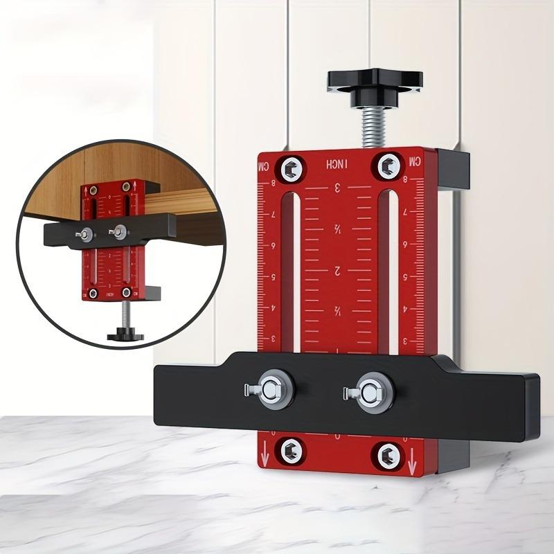 Aluminum Cabinet Door Positioning Jig, Precision Measurement Drilling Tool, Manual Tool Kit for Home Renovation, Metal & Aluminum Material