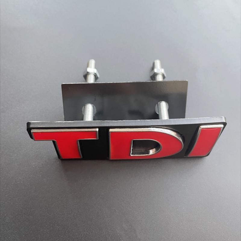 YKPSC1 3D Metal Logo TDI Emblem Car Front Grill Badge Rear Trunk Sticker For VW Golf 4 6 7 MK6 Polo Jetta Passat Accessories