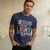 New Arrival Jesus Is The Light Of The World John 812 Christian T Shirt For Unisex Wounisex Cotton Tee Shirt Short Sleeve Clothes