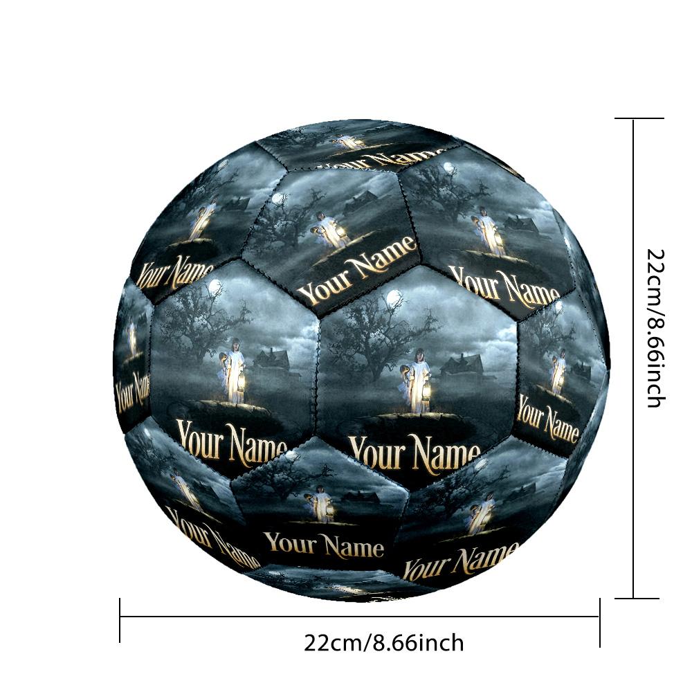 Custom Text Size 5 Soccer Ball, Standard Match Football For OutdoorThe Conjuring Annabelle
