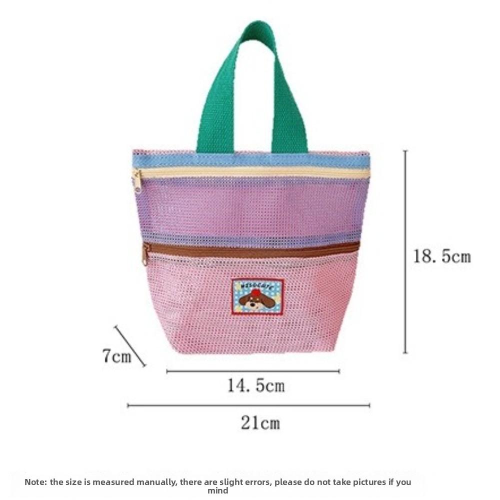 Casual Waterproof Mesh Tote Bag Multi-Pocket Large Capacity Makeup Handbag Multifunctional Lightweight Foldable Toiletry Bag