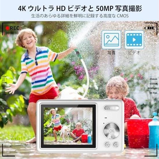 Digital Camera 4K Video Recording 50 Million Pixels Includes 32GB Micro SD Card AF Autofocus Compact Design 2.7-inch Large Screen 16x Zoom Flash Image