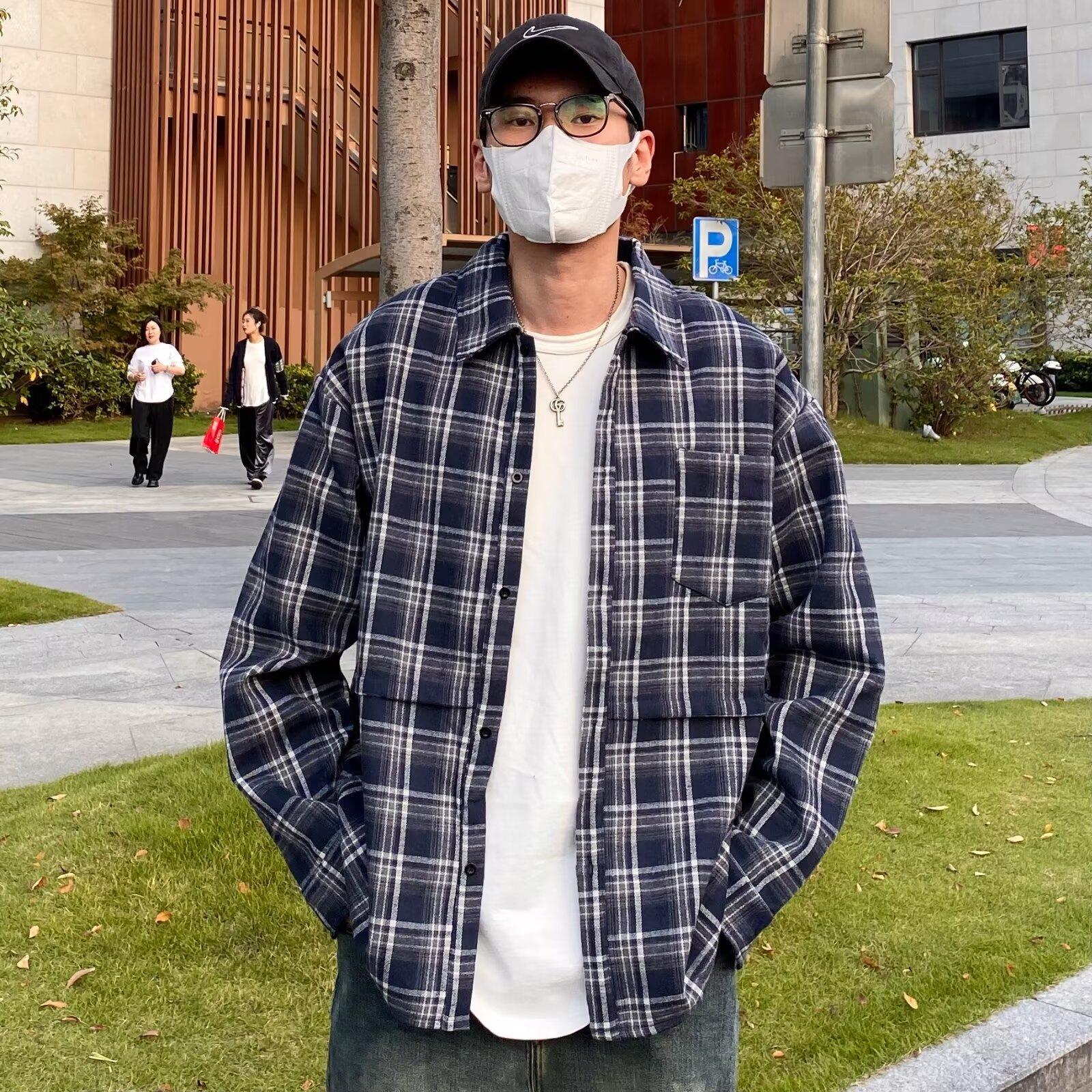 

2024 Весна и осень PU красивое пальто мужское Ins High Street модный бренд Гонконгский стиль японский стиль Харадзюку корейский стиль модная свободная куртка 2XL темно-синий