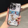 Anime Cool LuffyS ZoroS Ones Pieces Plating Phone Case For iPhone 17 17e 16e 16 15 14 13 12 11 Pro Max Mini Air Plus Anti-Fall