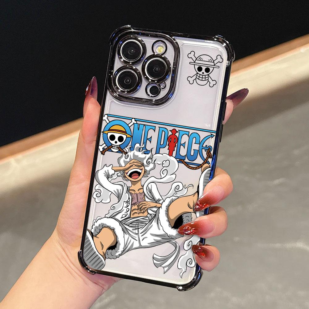 Anime Cool LuffyS ZoroS Ones Pieces Plating Phone Case For iPhone 17 17e 16e 16 15 14 13 12 11 Pro Max Mini Air Plus Anti-Fall