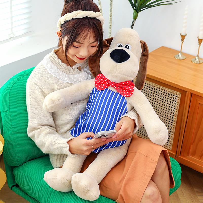 Head dog doll bow tie puppy plush toy dressing chef dog doll sofa pillow sleeping pillow