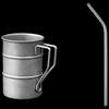 Retro Stainless Steel Camping Mug with Straw