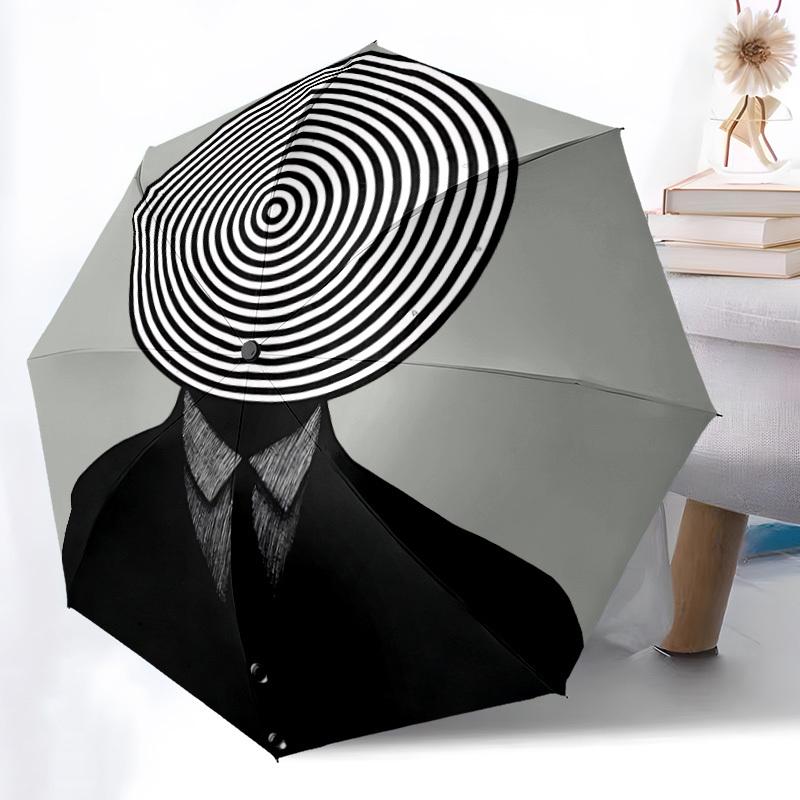 1pc Hypnosis Pattern Automatic Open/Close Umbrella Compact Folding Umbrella, All-Season Portable Umbrella for Women/Men F1124329