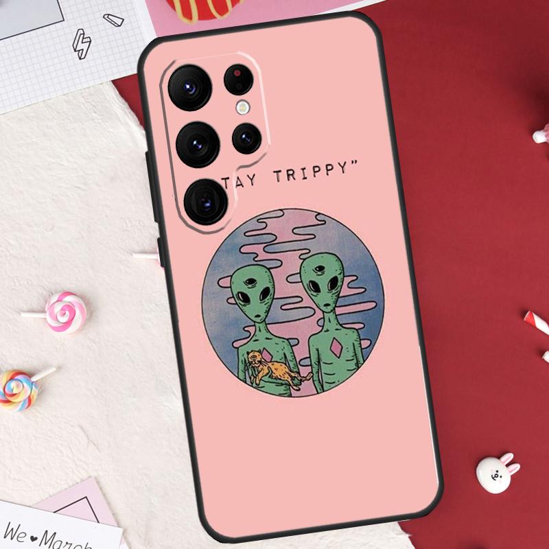 Alien Kawaii Art Case For Samsung Galaxy S24 FE S20 FE S21 S22 S23 S25 S26 Ultra S10 Plus S25 FE Cover Shell