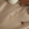 Natural Freshwater Pearl Gentle Earrings Women's Sweet Wheat Ears Fringed Thin Stud Earrings Women's Elegant Temperament Women's Earrings