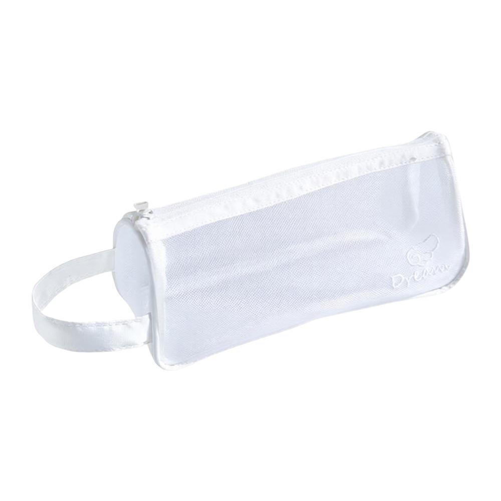 Large Capacity Mesh Pencil Case Transparent Stationery Storage Bag Office School Supplies белый