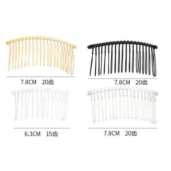 10pcs 10/12/15/20/30 Teeth Metal Hair Clip Comb Base Chinese Accessories for Pin Headdresses Headband Jewelry Wedding Decorative