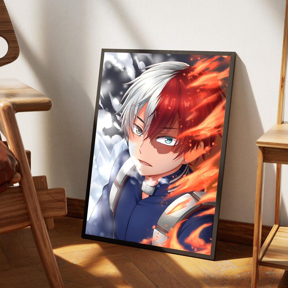 Hero Academia Todoroki Shouto Vintage Posters Sticky Whitepaper Prints Posters Artwork Posters Wall Stickers