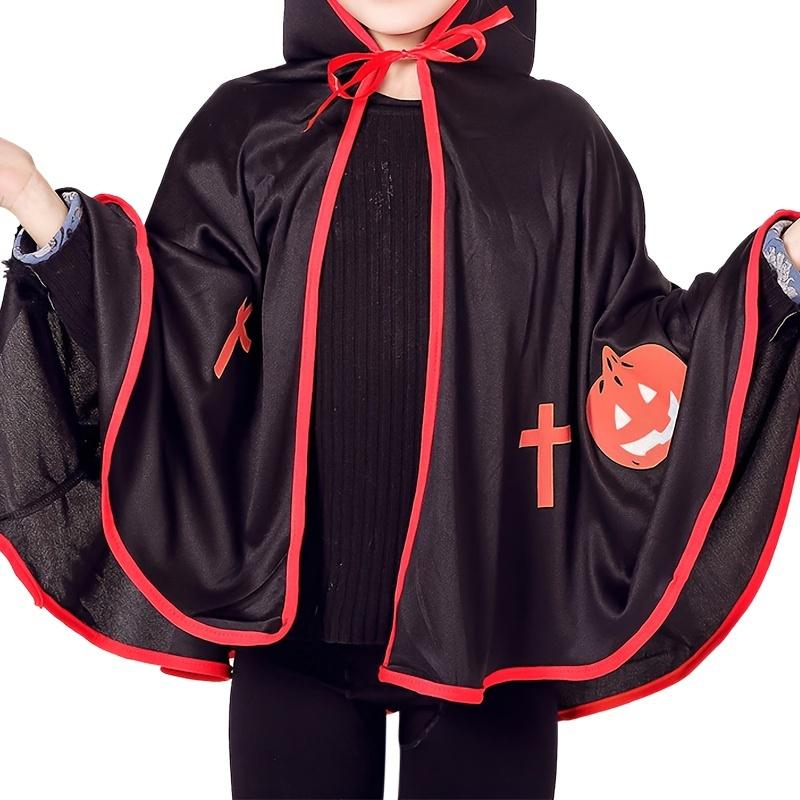 1Pc Four - Color Devil Horn Cloak - Kids' Performance Costume, Festive & Party Prop, Spooky Halloween Outfit Accessory