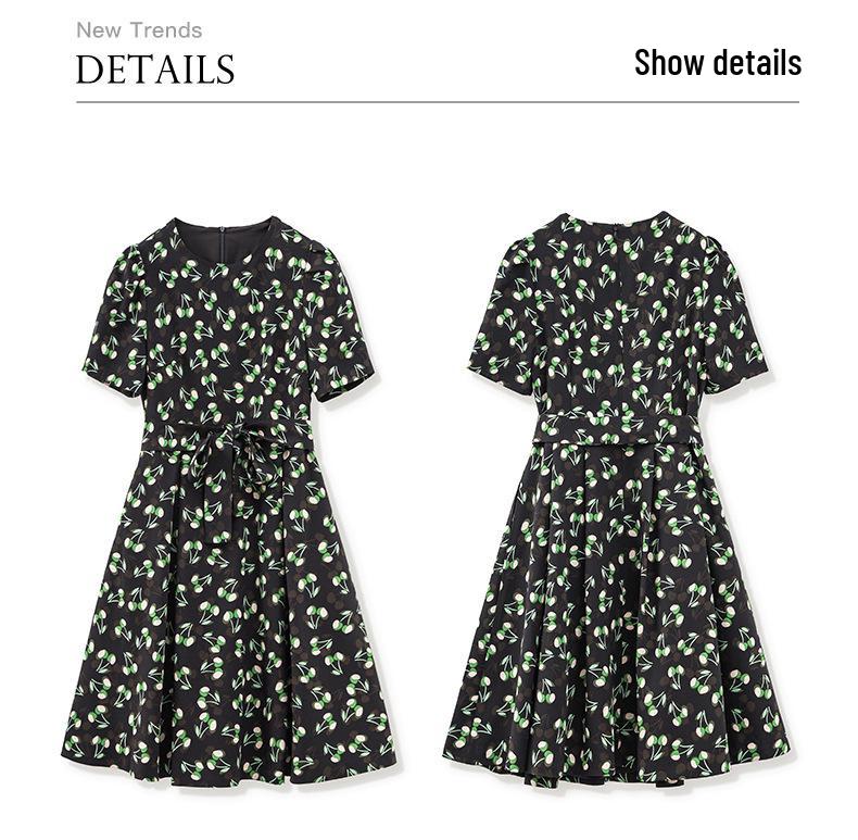 Elegant Slimming Printed Chiffon Dress - 2024 Summer Collection